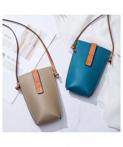 Lightweight Crossbody Bag Leather Shoulder Handbag Casual Travel Cell Phone Purse Wallet for Women (Blue) Grey $15.56 Totes