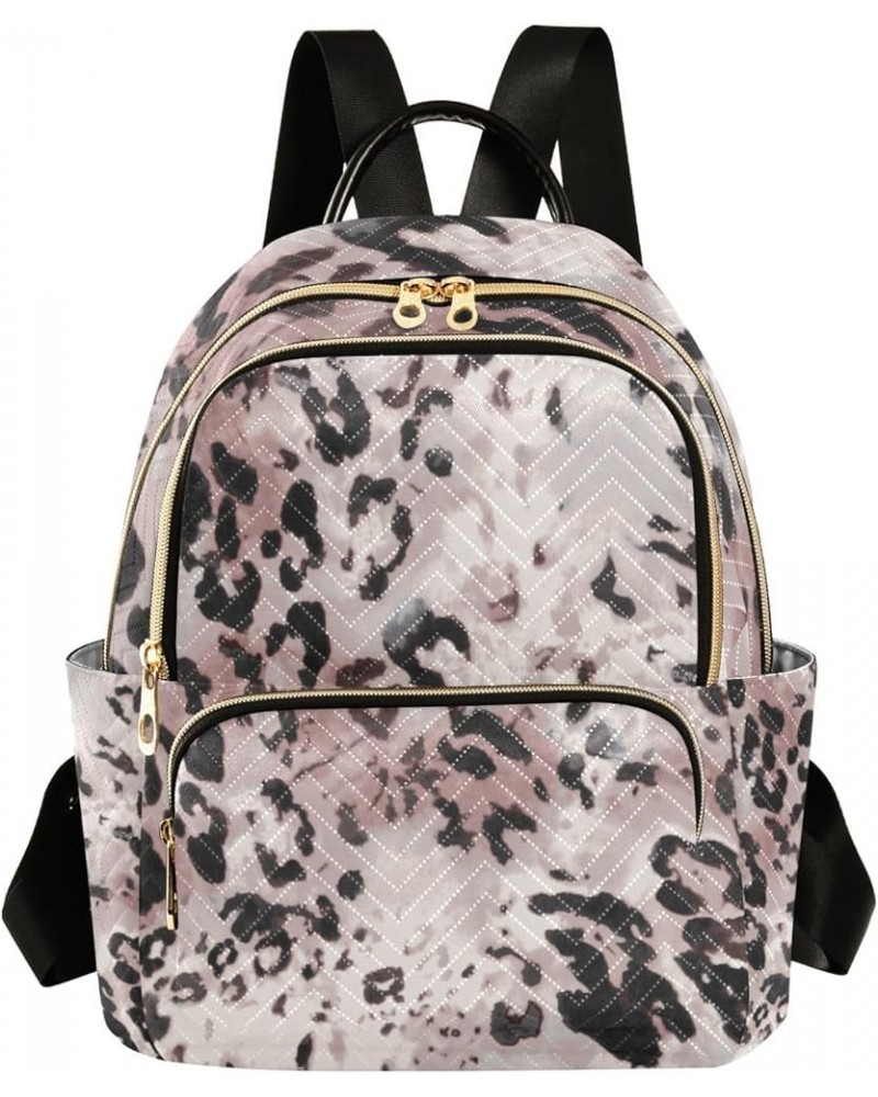 Women Backpack Wildlife Leopard Pink Art Anti-Theft Travel Backpack with Luggage Belt Durable Lightweight Handbag Lady Purse ...