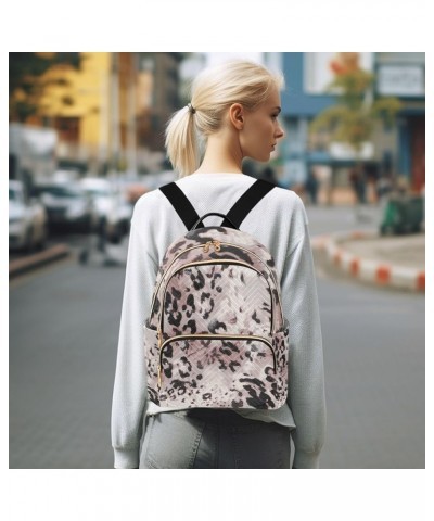 Women Backpack Wildlife Leopard Pink Art Anti-Theft Travel Backpack with Luggage Belt Durable Lightweight Handbag Lady Purse ...