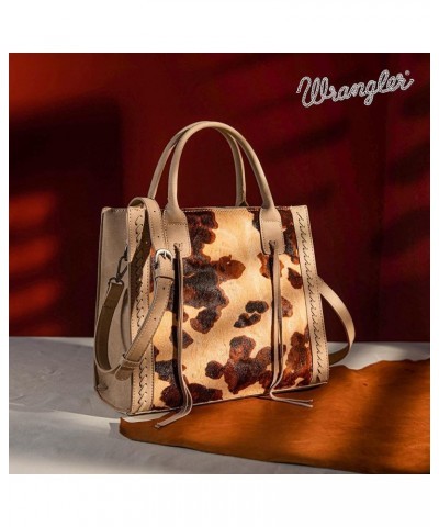 Wrangler Tote Bag for Women Western Cowhide Purse and Wallet Set Horsehair Khaki $49.39 Handbags