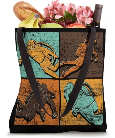 Underwater Swimming Scuba Diver Pop Art Ocean Diving Tote Bag $14.83 Totes