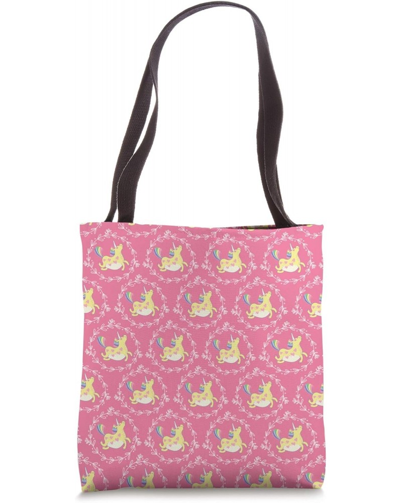 Cute Unicorn Flowered Wreath Gift Tote Bag $12.22 Totes