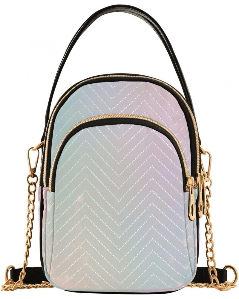 Sublime Glittery Pastel Background Small Crossbody Bag Functional Multi Pocket Bag Shoulder Handbag $15.65 Crossbody Bags