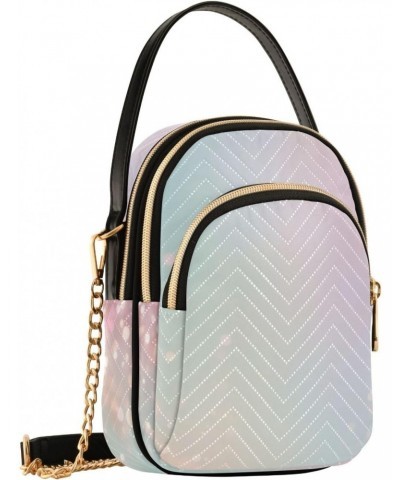 Sublime Glittery Pastel Background Small Crossbody Bag Functional Multi Pocket Bag Shoulder Handbag $15.65 Crossbody Bags