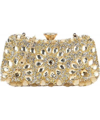 Womens Rhinestones Glitter Clutch Bag Gold $40.68 Clutches