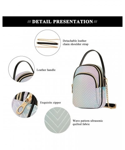 Sublime Glittery Pastel Background Small Crossbody Bag Functional Multi Pocket Bag Shoulder Handbag $15.65 Crossbody Bags