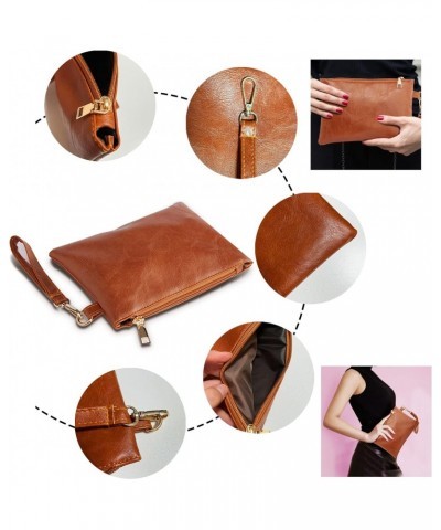 Wristlet Clutch Purses for Women Leather Wallet Purses Brown Small Purse Wristlet Wallet for Women Ladies Gifts 22 $6.88 Wris...