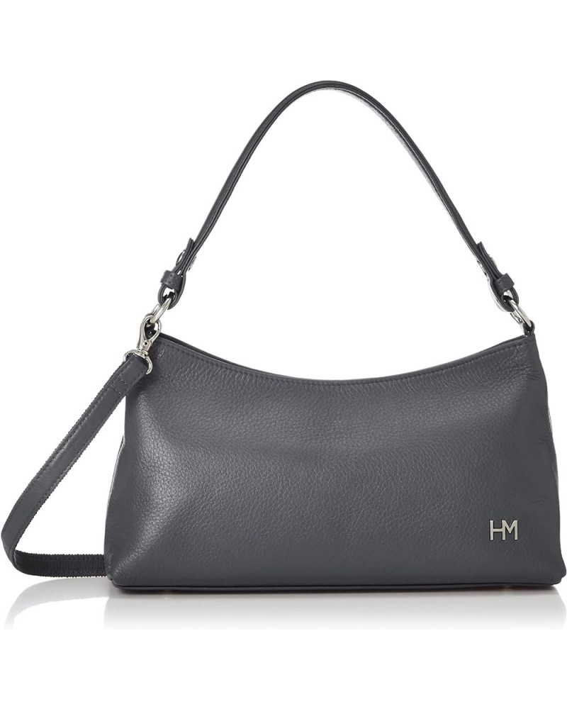 Bag Shoulder 2-Way Leather Charcoal $65.95 Shoulder Bags