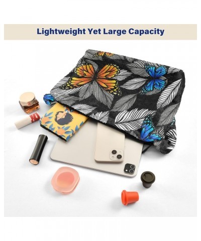 Leaves Butterfly Shoulder Tote Bags for Women Furry Crossbody bag Hobo Handbag Purses for Traveling Working Shopping $9.87 Totes