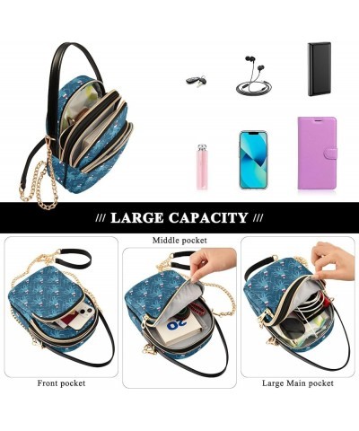 Rainbow Strips Crossbody Bags for Women Phone Bag Blue Santa Hat Christmas $11.52 Shoulder Bags