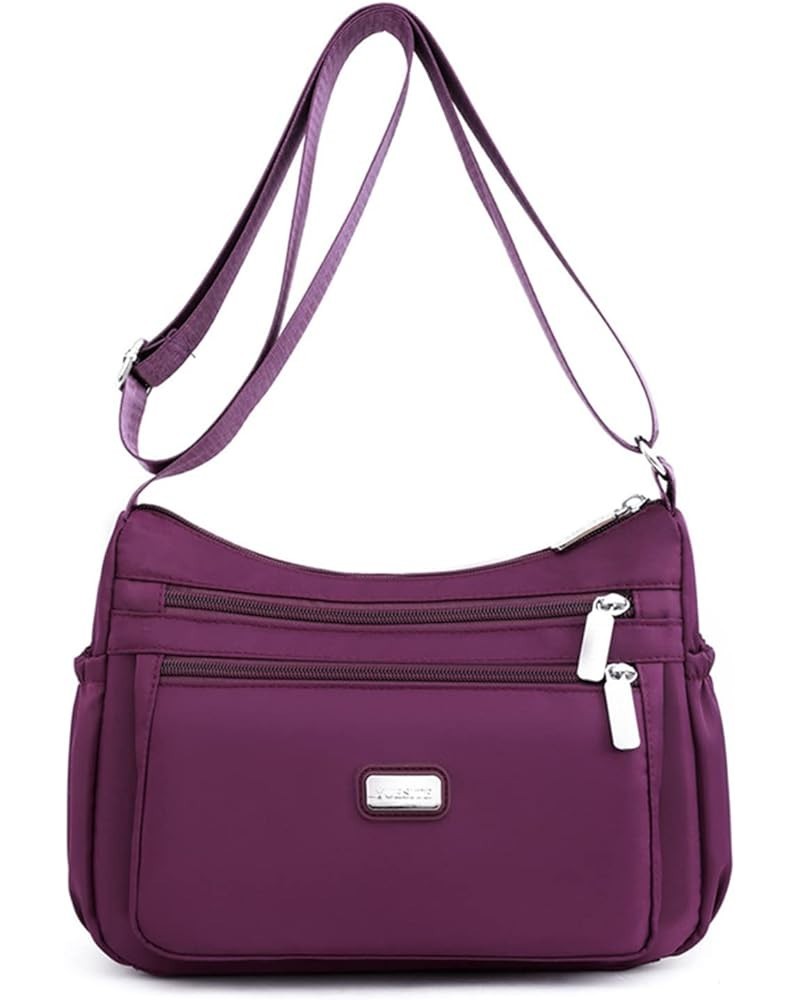 Crossbody Bag for Women Waterproof Shoulder Bag Messenger Bag Casual Nylon Purse Handbag Lightweight Pocketbooks Purple $19.6...