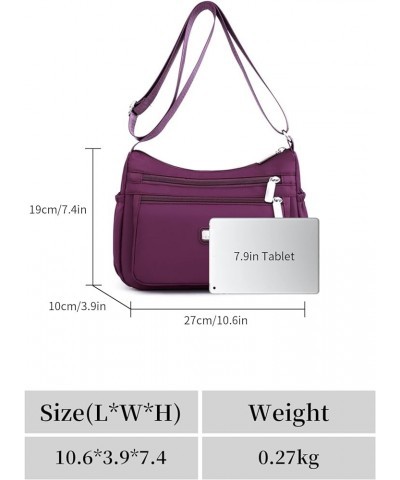 Crossbody Bag for Women Waterproof Shoulder Bag Messenger Bag Casual Nylon Purse Handbag Lightweight Pocketbooks Purple $19.6...