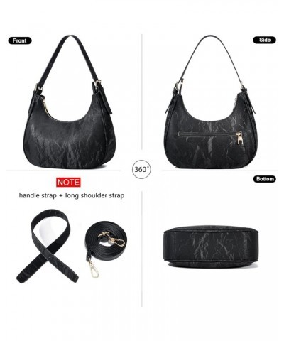 Small Crescent Shoulder Bags Purses for Women Retro Classic Clutch Hobo Tote Purse and Handbag Cute Crossbody Bags R Black $1...