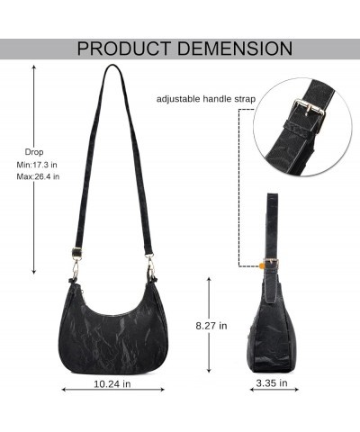 Small Crescent Shoulder Bags Purses for Women Retro Classic Clutch Hobo Tote Purse and Handbag Cute Crossbody Bags R Black $1...