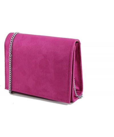 Womens Clutch Purse Crossbody Prom Bag Hot Pink Suede $25.64 Clutches