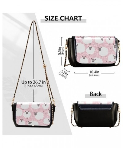 Llama Alpaca Cactus Cute Shoulder Leather Bags Black Women Crossbody Bag Purses Phone Handbags with Chain Strap Cute Sheep An...