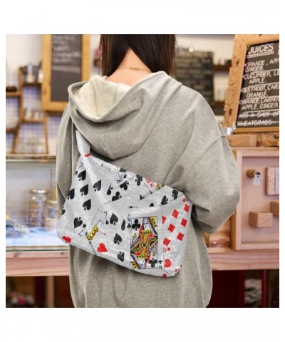 Ladies Soft Plush Underarm Bag Poker-card-las-vegas Fluffy Shoulder Bag Women Furry Purse Handbag $15.68 Shoulder Bags