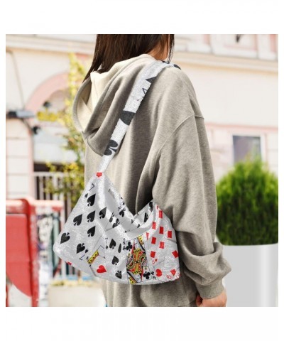 Ladies Soft Plush Underarm Bag Poker-card-las-vegas Fluffy Shoulder Bag Women Furry Purse Handbag $15.68 Shoulder Bags