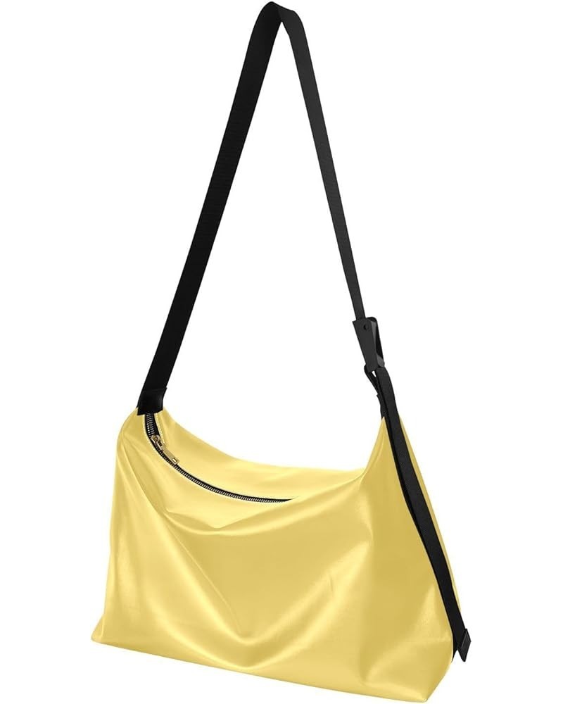 Hobo Shoulder Bag for Women Men PU Leather Crossbody Bag Slouchy Tote Handbags for Working Shopping Traveling Lemon Yellow $1...