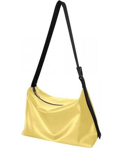 Hobo Shoulder Bag for Women Men PU Leather Crossbody Bag Slouchy Tote Handbags for Working Shopping Traveling Lemon Yellow $1...