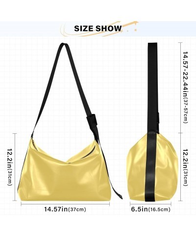 Hobo Shoulder Bag for Women Men PU Leather Crossbody Bag Slouchy Tote Handbags for Working Shopping Traveling Lemon Yellow $1...