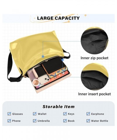 Hobo Shoulder Bag for Women Men PU Leather Crossbody Bag Slouchy Tote Handbags for Working Shopping Traveling Lemon Yellow $1...