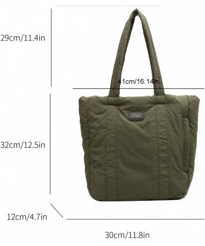 Puffer Tote Bag Puffy Purse for Women Lightweight Nylon Shoulder Bag Padding Hobo Handbag A03-green $14.30 Totes