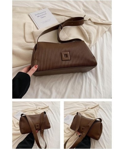 PU Leather Hobo Shoulder Handbag Adjustable Strap Dumpling Bag Crossbody Bag For Women Coffee $12.00 Totes