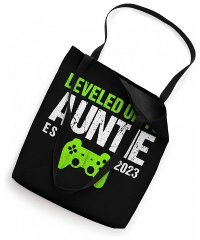 Leveled Up To Auntie Est 2023 - Funny New Aunt Gamer Vintage Tote Bag $11.00 Totes