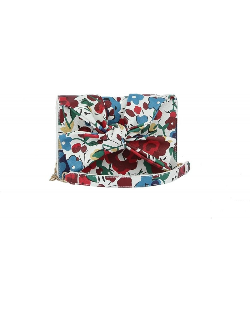 Ribbon Bow Tie Shaped Clutch Crossbody Purses Sling Bags for Women Trendy Aflower_mint $10.25 Evening Bags