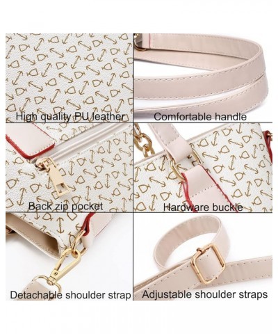 Women Handbag Set 6 Pcs PU Leather Tote Purse Multi-purpose Classic Shoulder Bag Top Handle Bag Satchel(Coffee) Off-white $47...