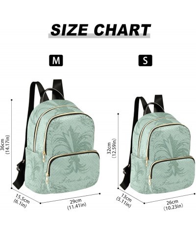 Mardi Gras Women Backpack Green Watercolor Fleur De Lis Retro Travel Bag Compact Daily Bag Medium $16.73 Backpacks