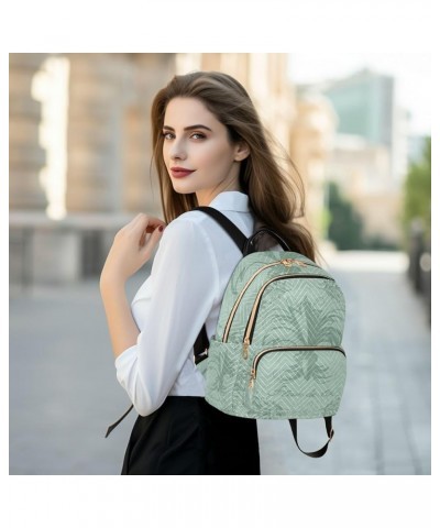 Mardi Gras Women Backpack Green Watercolor Fleur De Lis Retro Travel Bag Compact Daily Bag Medium $16.73 Backpacks