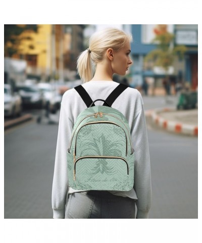 Mardi Gras Women Backpack Green Watercolor Fleur De Lis Retro Travel Bag Compact Daily Bag Medium $16.73 Backpacks