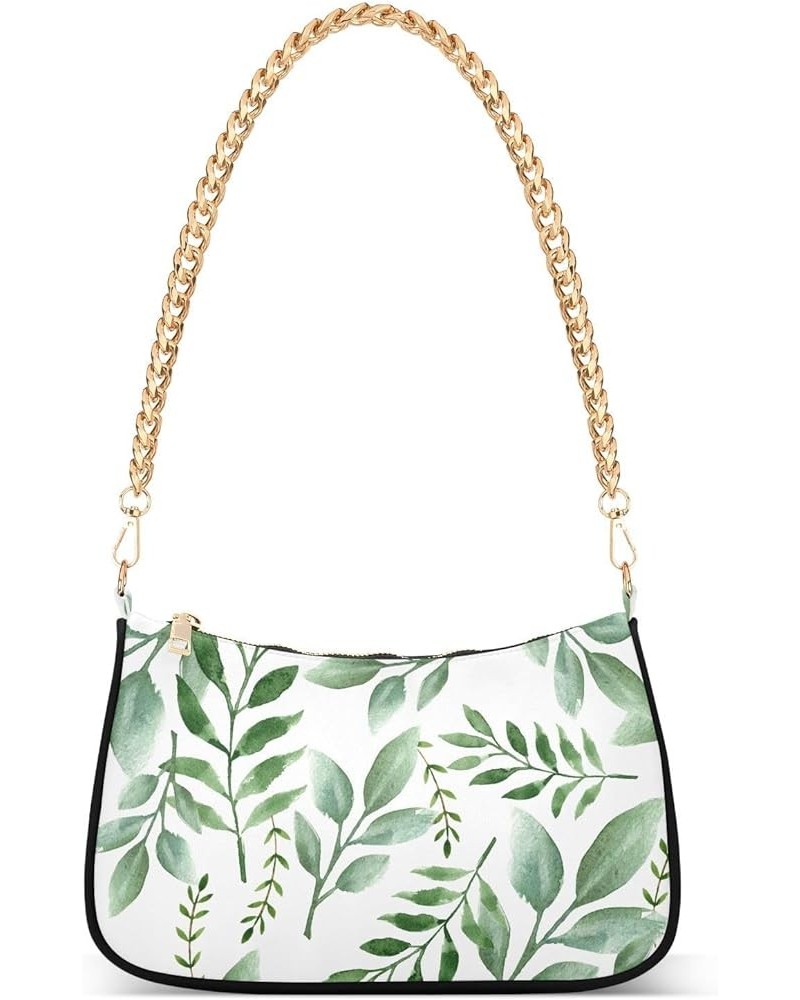 Flowers on White Women Hand Bag: Hobo, Tote, & Clutch Styles, Handbags Women Small Seamless Watercolor Leaves $12.18 Handbags