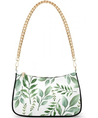 Flowers on White Women Hand Bag: Hobo, Tote, & Clutch Styles, Handbags Women Small Seamless Watercolor Leaves $12.18 Handbags