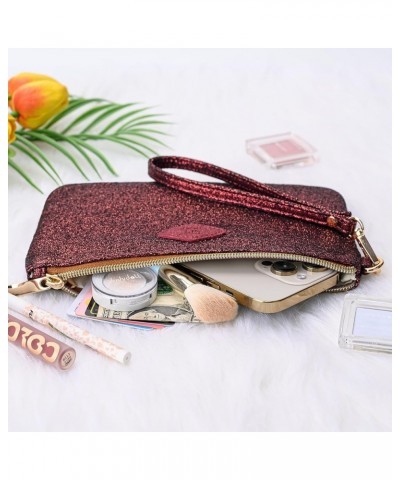 Wristlet Purse for Women, Evening Clutch Purse with strap for Party and Prom, Beach Bag for Summer Dark Red $11.00 Wristlets