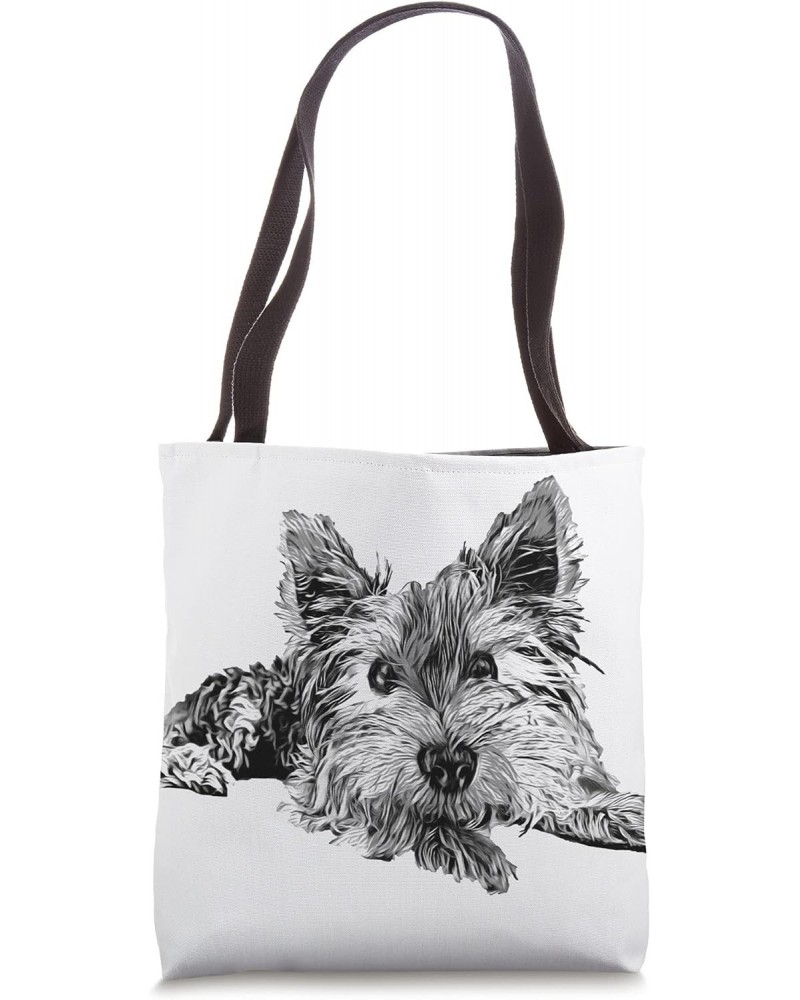 Yorkie Funny Yorkshire Terrier Black & White Popart Dog Gift Tote Bag $12.95 Totes