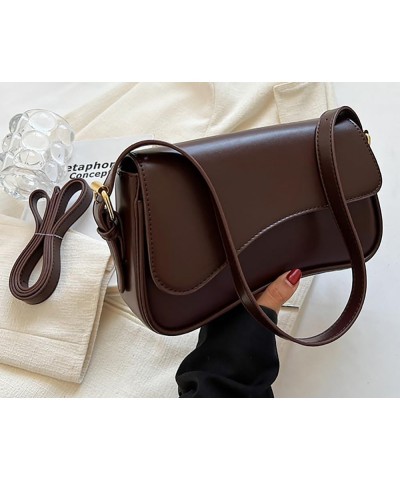 Genuine Women Pu Leather Cross-body Bag Retro Trendy Ladies Purse Fashionable Phone Shoulder Bag Outdoor Flip Bag 2024 Coffee...