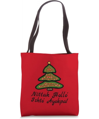 Merry Christmas Chickasaw Nation Choctaw Language Holiday Tote Bag $15.94 Totes