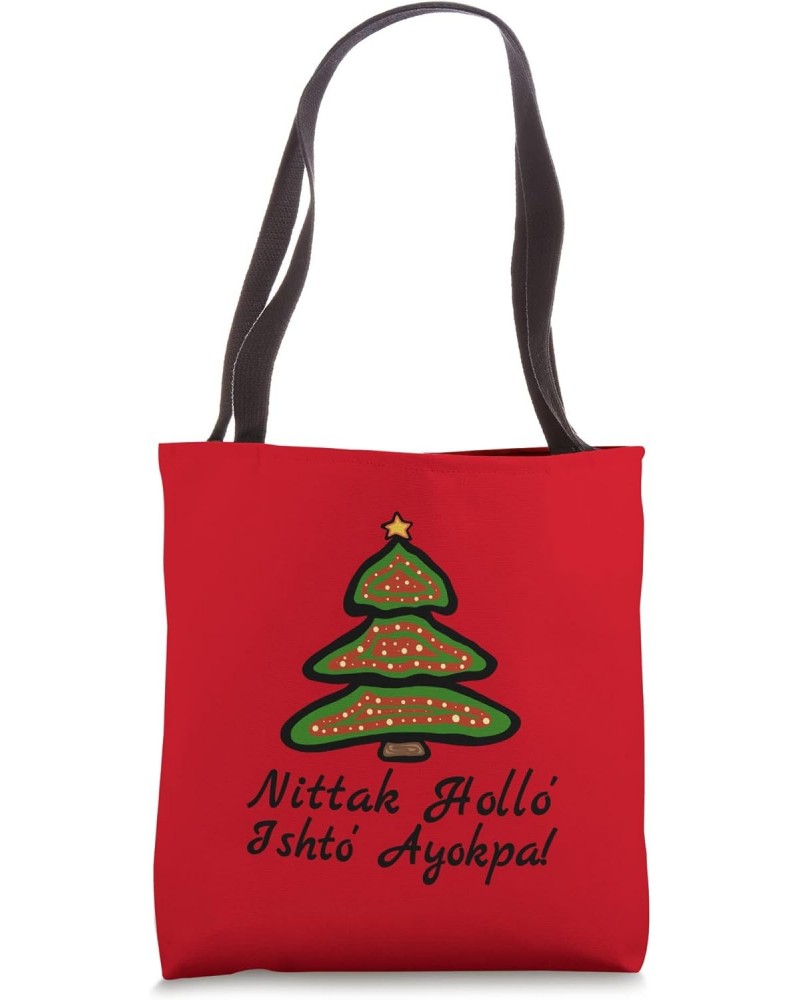 Merry Christmas Chickasaw Nation Choctaw Language Holiday Tote Bag $15.94 Totes