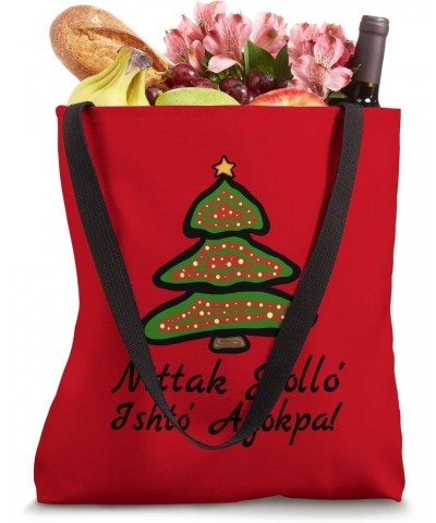 Merry Christmas Chickasaw Nation Choctaw Language Holiday Tote Bag $15.94 Totes