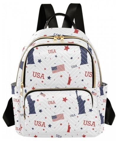 4th of July Women Backpack Statue Of Liberty Stars Anti-Theft Travel Backpack Lightweight Handbag Roomy Weekend Bag Everyday ...