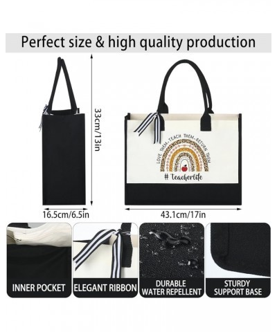 2 Pcs Teacher Appreciation Gifts Women Canvas Tote Bag Graduation Teacher Gifts(Best Teacher) Teacher Life $14.74 Totes