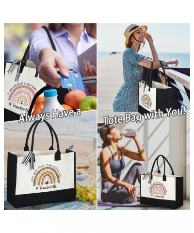 2 Pcs Teacher Appreciation Gifts Women Canvas Tote Bag Graduation Teacher Gifts(Best Teacher) Teacher Life $14.74 Totes