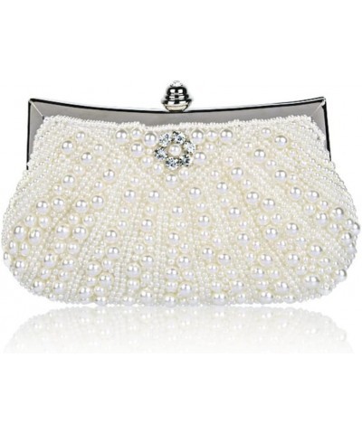 Cross-body Pearl Belt Diamond Dinner Bag Clutch Beaded Embroidery Women's Bag Sigle Shoulder Diagonal Span Bag D $65.78 Eveni...