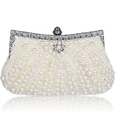 Cross-body Pearl Belt Diamond Dinner Bag Clutch Beaded Embroidery Women's Bag Sigle Shoulder Diagonal Span Bag D $65.78 Eveni...