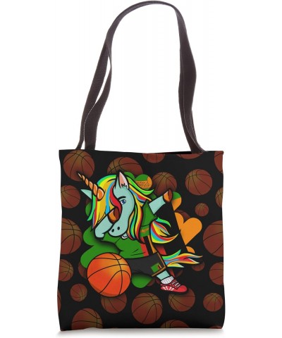 Dabbing Unicorn Zambia Basketball Fans Jersey Zambian Flag Tote Bag $13.45 Totes