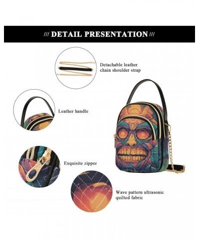 Pattern Tribal Statue Crossbody Shoulder Bags for Women, Compact Fashion Sling Bag with Chain Strap Top handle for Evening Pa...