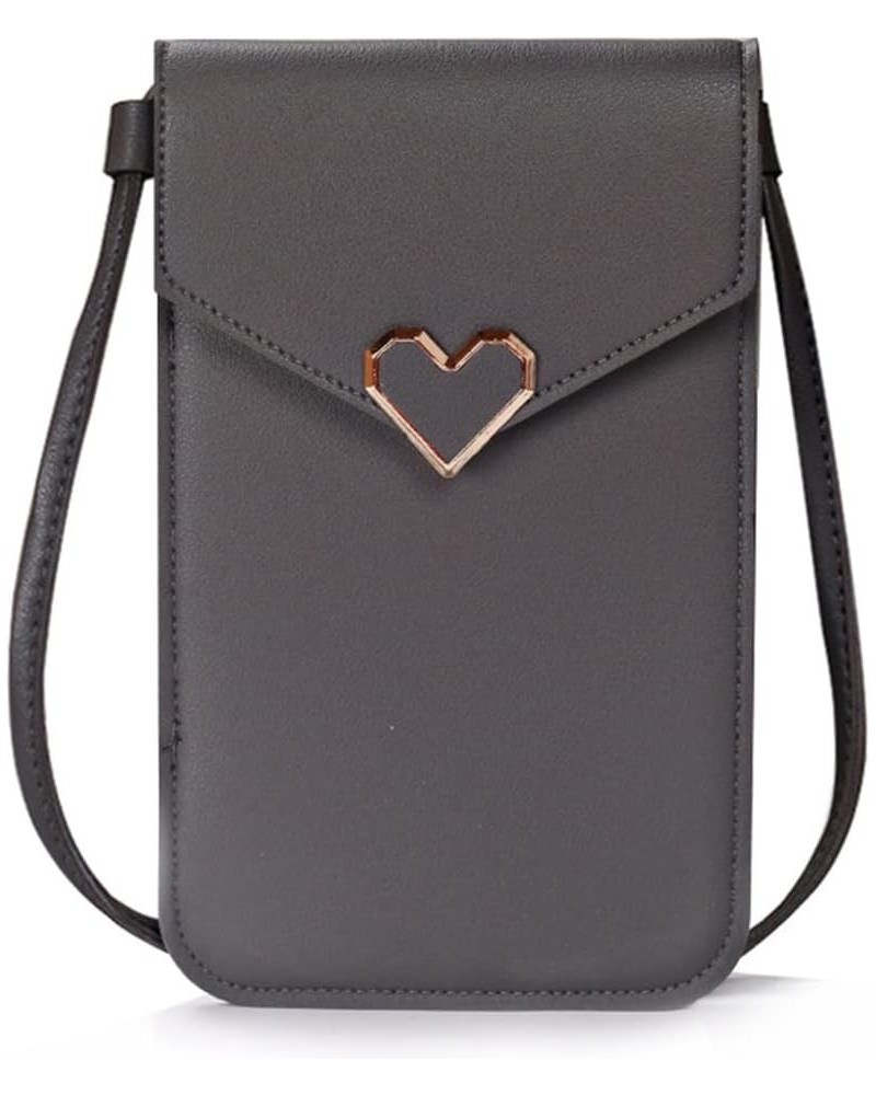 Crossbody Bag for Women Mini Cellphone Shoulder Bag Chic PU Leather Handbag Purse Clutch Dark Grey $18.62 Totes